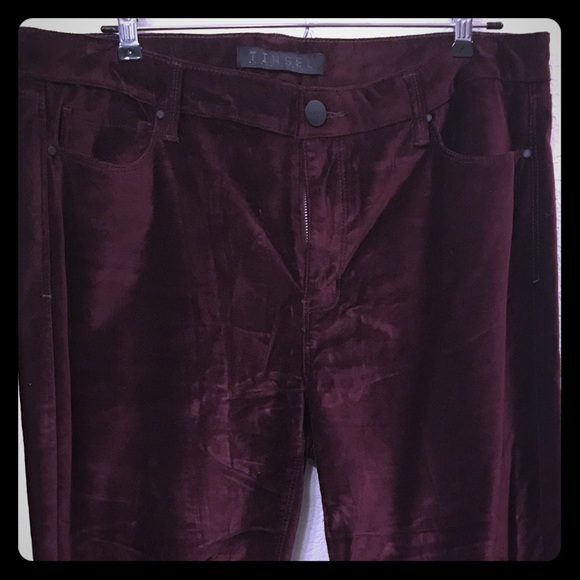 Burgundy Velvet Pants - Picture 2 of 4